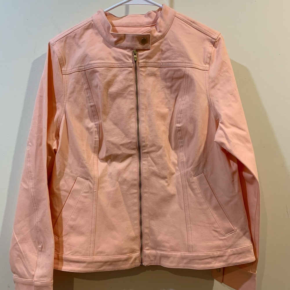 Isaac Mizrahi Live Colored Denim Zip Front Jacket